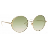 Linda Farrow - Lockhart C9 Round Sunglasses in Light Gold - LFL758C9SUN - Linda Farrow Eyewear