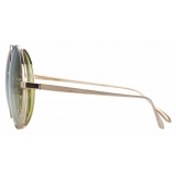 Linda Farrow - Lockhart C9 Round Sunglasses in Light Gold - LFL758C9SUN - Linda Farrow Eyewear