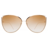 Linda Farrow - Jamila C6 Cat-Eye Sunglasses in Light Gold - LFL774C6SUN - Linda Farrow Eyewear