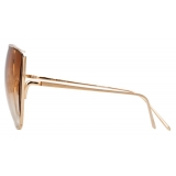 Linda Farrow - Jamila C6 Cat-Eye Sunglasses in Light Gold - LFL774C6SUN - Linda Farrow Eyewear