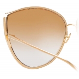 Linda Farrow - Jamila C6 Cat-Eye Sunglasses in Light Gold - LFL774C6SUN - Linda Farrow Eyewear