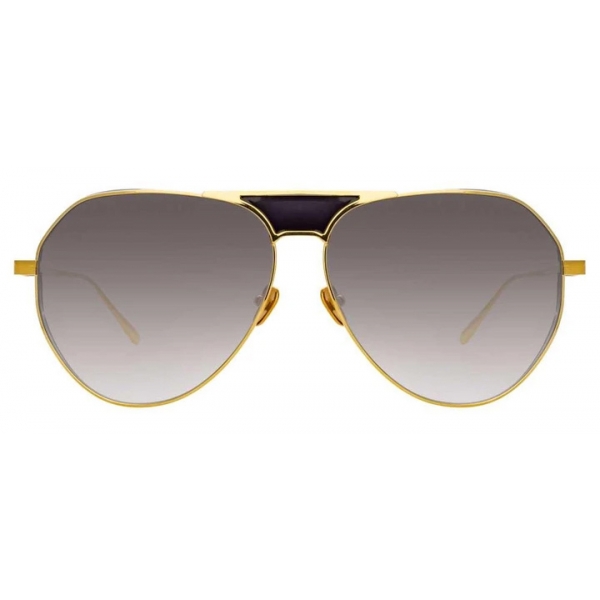 Linda Farrow - Matheson C1 Aviator Sunglasses in Yellow Gold and Black - LFL785C1SUN - Linda Farrow Eyewear