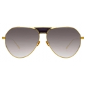 Linda Farrow - Matheson C1 Aviator Sunglasses in Yellow Gold and Black - LFL785C1SUN - Linda Farrow Eyewear