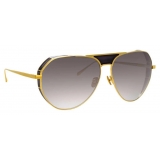 Linda Farrow - Matheson C1 Aviator Sunglasses in Yellow Gold and Black - LFL785C1SUN - Linda Farrow Eyewear