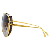 Linda Farrow - Matheson C1 Aviator Sunglasses in Yellow Gold and Black - LFL785C1SUN - Linda Farrow Eyewear