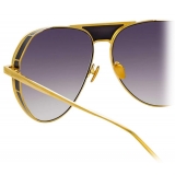 Linda Farrow - Matheson C1 Aviator Sunglasses in Yellow Gold and Black - LFL785C1SUN - Linda Farrow Eyewear