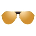 Linda Farrow - Matheson C2 Aviator Sunglasses in Yellow Gold and Black - LFL785C2SUN - Linda Farrow Eyewear