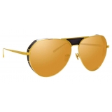 Linda Farrow - Matheson C2 Aviator Sunglasses in Yellow Gold and Black - LFL785C2SUN - Linda Farrow Eyewear