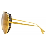 Linda Farrow - Matheson C2 Aviator Sunglasses in Yellow Gold and Black - LFL785C2SUN - Linda Farrow Eyewear