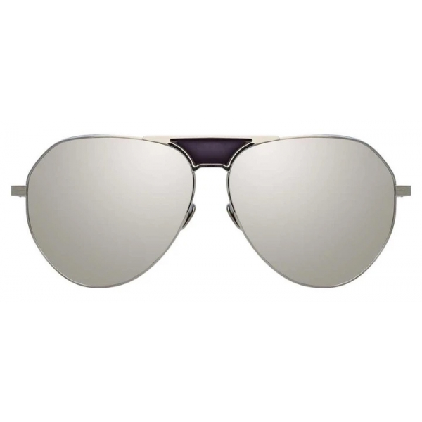 Linda Farrow - Matheson C3 Aviator Sunglasses in White Gold and Black - LFL785C3SUN - Linda Farrow Eyewear