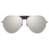 Linda Farrow - Matheson C3 Aviator Sunglasses in White Gold and Black - LFL785C3SUN - Linda Farrow Eyewear