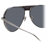 Linda Farrow - Matheson C3 Aviator Sunglasses in White Gold and Black - LFL785C3SUN - Linda Farrow Eyewear