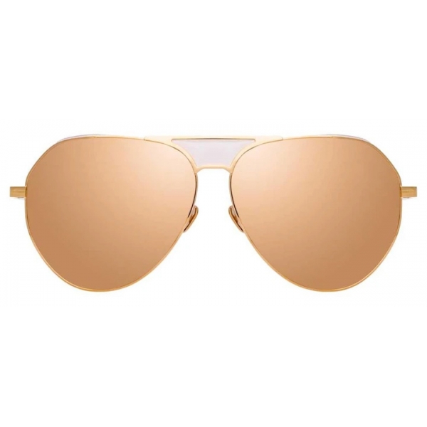 Linda Farrow - Matheson C5 Aviator Sunglasses in Rose Gold and Peach - LFL785C5SUN - Linda Farrow Eyewear