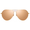 Linda Farrow - Matheson C5 Aviator Sunglasses in Rose Gold and Peach - LFL785C5SUN - Linda Farrow Eyewear