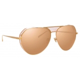 Linda Farrow - Matheson C5 Aviator Sunglasses in Rose Gold and Peach - LFL785C5SUN - Linda Farrow Eyewear