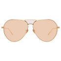 Linda Farrow - Matheson C6 Aviator Sunglasses in Rose Gold and Peach - LFL785C6SUN - Linda Farrow Eyewear