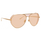 Linda Farrow - Matheson C6 Aviator Sunglasses in Rose Gold and Peach - LFL785C6SUN - Linda Farrow Eyewear