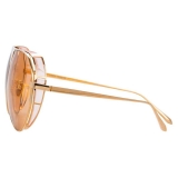 Linda Farrow - Matheson C6 Aviator Sunglasses in Rose Gold and Peach - LFL785C6SUN - Linda Farrow Eyewear