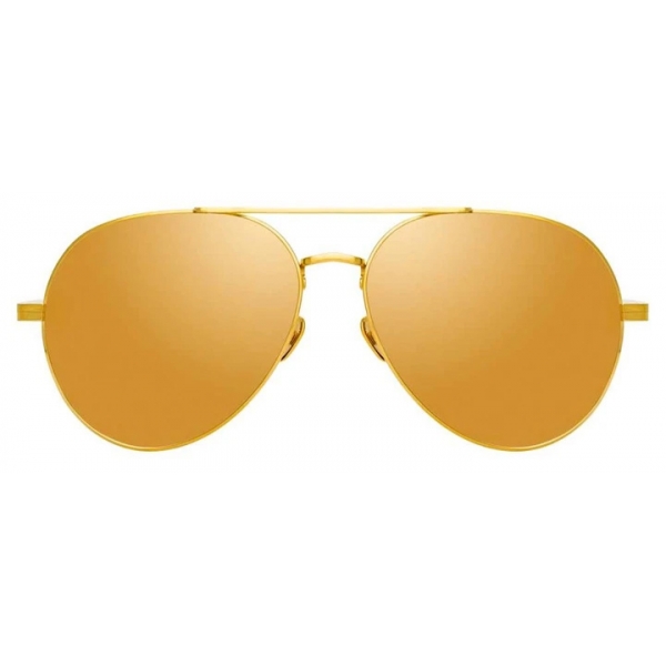 Linda Farrow - Elgin C2 Aviator Sunglasses in Yellow Gold and Black - LFL792C2SUN - Linda Farrow Eyewear