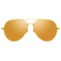 Linda Farrow - Elgin C2 Aviator Sunglasses in Yellow Gold and Black - LFL792C2SUN - Linda Farrow Eyewear