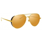 Linda Farrow - Elgin C2 Aviator Sunglasses in Yellow Gold and Black - LFL792C2SUN - Linda Farrow Eyewear