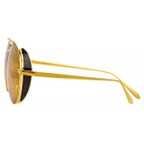 Linda Farrow - Elgin C2 Aviator Sunglasses in Yellow Gold and Black - LFL792C2SUN - Linda Farrow Eyewear