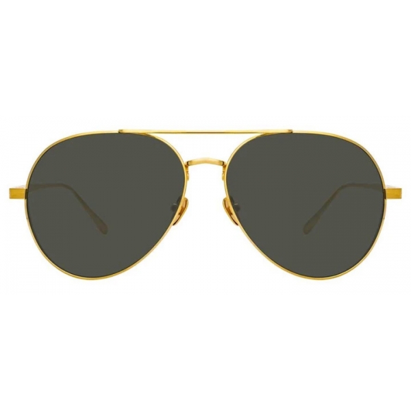 Linda Farrow - Elgin C1 Aviator Sunglasses in Yellow Gold and Black - LFL792C1SUN - Linda Farrow Eyewear