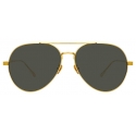 Linda Farrow - Elgin C1 Aviator Sunglasses in Yellow Gold and Black - LFL792C1SUN - Linda Farrow Eyewear