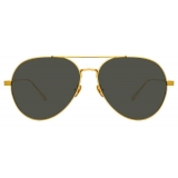 Linda Farrow - Elgin C1 Aviator Sunglasses in Yellow Gold and Black - LFL792C1SUN - Linda Farrow Eyewear