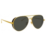 Linda Farrow - Elgin C1 Aviator Sunglasses in Yellow Gold and Black - LFL792C1SUN - Linda Farrow Eyewear