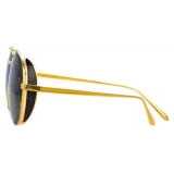 Linda Farrow - Elgin C1 Aviator Sunglasses in Yellow Gold and Black - LFL792C1SUN - Linda Farrow Eyewear