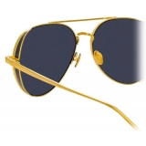 Linda Farrow - Elgin C1 Aviator Sunglasses in Yellow Gold and Black - LFL792C1SUN - Linda Farrow Eyewear