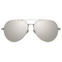 Linda Farrow - Elgin C3 Aviator Sunglasses in White Gold and Black - LFL792C3SUN - Linda Farrow Eyewear