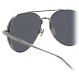 Linda Farrow - Elgin C3 Aviator Sunglasses in White Gold and Black - LFL792C3SUN - Linda Farrow Eyewear