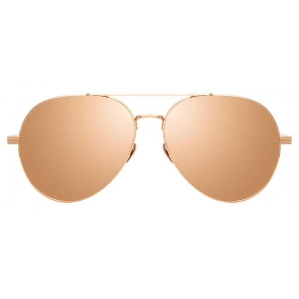 Linda Farrow - Elgin C5 Aviator Sunglasses in Rose Gold and Peach - LFL792C5SUN - Linda Farrow Eyewear