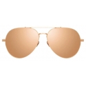 Linda Farrow - Elgin C5 Aviator Sunglasses in Rose Gold and Peach - LFL792C5SUN - Linda Farrow Eyewear