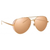 Linda Farrow - Elgin C5 Aviator Sunglasses in Rose Gold and Peach - LFL792C5SUN - Linda Farrow Eyewear