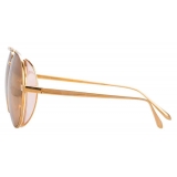 Linda Farrow - Elgin C5 Aviator Sunglasses in Rose Gold and Peach - LFL792C5SUN - Linda Farrow Eyewear