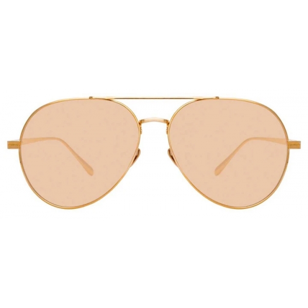 Linda Farrow - Elgin C6 Aviator Sunglasses in Rose Gold and Peach - LFL792C6SUN - Linda Farrow Eyewear