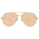 Linda Farrow - Elgin C6 Aviator Sunglasses in Rose Gold and Peach - LFL792C6SUN - Linda Farrow Eyewear