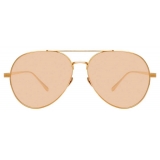 Linda Farrow - Elgin C6 Aviator Sunglasses in Rose Gold and Peach - LFL792C6SUN - Linda Farrow Eyewear