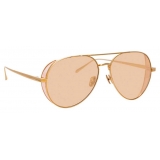 Linda Farrow - Elgin C6 Aviator Sunglasses in Rose Gold and Peach - LFL792C6SUN - Linda Farrow Eyewear