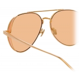 Linda Farrow - Elgin C6 Aviator Sunglasses in Rose Gold and Peach - LFL792C6SUN - Linda Farrow Eyewear