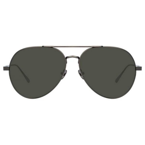 Linda Farrow - Elgin C7 Aviator Sunglasses in Nickel and Black - LFL792C7SUN - Linda Farrow Eyewear