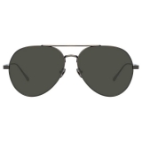 Linda Farrow - Elgin C7 Aviator Sunglasses in Nickel and Black - LFL792C7SUN - Linda Farrow Eyewear