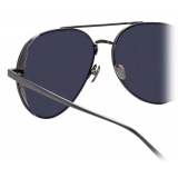 Linda Farrow - Elgin C7 Aviator Sunglasses in Nickel and Black - LFL792C7SUN - Linda Farrow Eyewear