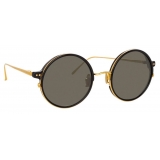 Linda Farrow - Lara C1 Round Sunglasses in Yellow Gold and Black - LFL801C1SUN - Linda Farrow Eyewear