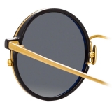 Linda Farrow - Lara C1 Round Sunglasses in Yellow Gold and Black - LFL801C1SUN - Linda Farrow Eyewear