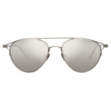 Linda Farrow - Occhiali da Sole Aviator Omar C2 in Oro Bianco - LFL804C2SUN - Linda Farrow Eyewear