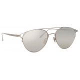 Linda Farrow - Occhiali da Sole Aviator Omar C2 in Oro Bianco - LFL804C2SUN - Linda Farrow Eyewear